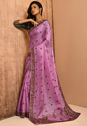 Banarasi Tussar Silk Saree in Pink