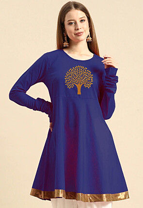 Blue Colour Raahat Vol 1 Vardan New Latest Designer Ethnic Wear Roman Silk Kurti  Collection 6501 - The Ethnic World