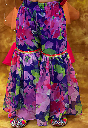 Embroidered Rayon Pakistani Suit in Fuchsia