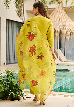 Embroidered Rayon Pakistani Suit in Light Green