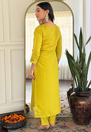 Embroidered Rayon Pakistani Suit in Light Green