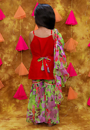 Embroidered Rayon Pakistani Suit in Red