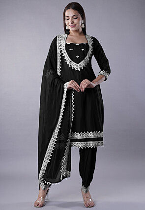 Black punjabi suit for girl shop