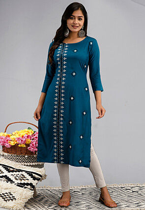 Blue color Art Silk, Jacquard fabric IndoWestern Dress : 1859259