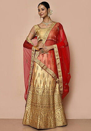 Buy Golden Lehenga Choli Online at Best Price: IndianClothStore.com