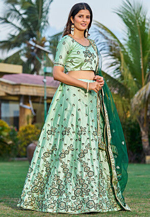 Green Lehenga Cholis: Buy Latest Indian Designer Green Ghagra Cholis