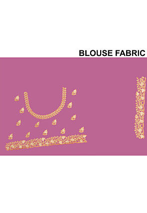 Embroidered Satin Saree in Light Purple