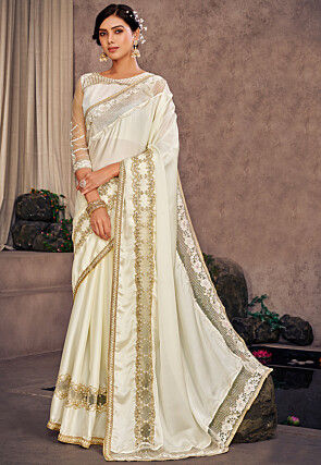 Buy Off white Silk Saree With Art Silk Blouse Online - SARV03110 | Andaaz  Fashion