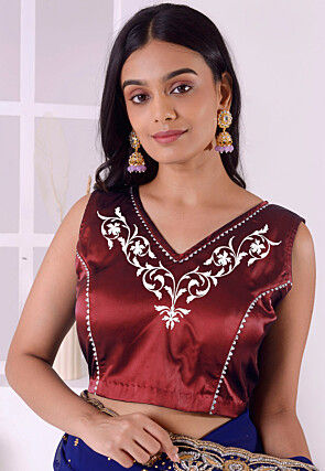 Red designer blouse online cheap