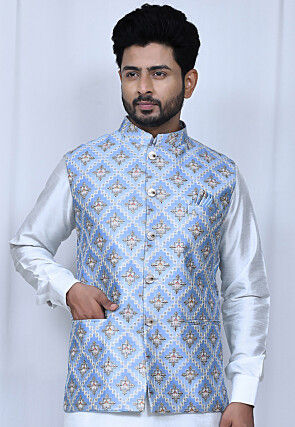 Buy Oora Men Navy Blue Cotton Blend Nehru And Modi Jacket Online at Best  Prices in India - JioMart.