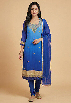 blue indian dress for women Women Latest Traditional Indian Cotton Floral Dresses Online – Nakh Clothing main image 0