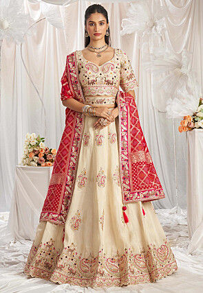 Bridal lehenga white best sale