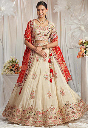 White Wedding Lehenga Cholis Buy Latest Indian Designer White Wedding Ghagra Cholis Online Utsav Fashion