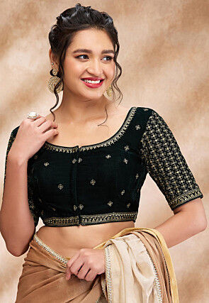 Velvet Resham Blouse Designs Buy Latest Readymade Saree Blouses Online