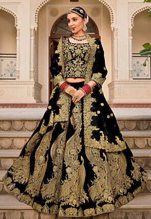 Buy Velvet Lehengas and Velvet Lehenga Choli Designs Online