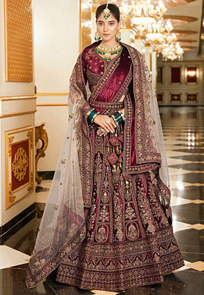 Bridal velvet lehenga online shop
