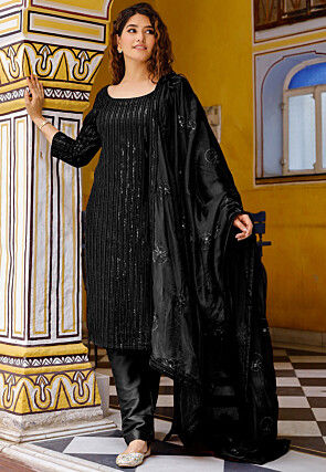 Black Velvet Salwar Kameez: Buy Designer Indian Suits for