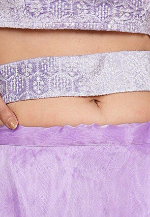 Embroidered Velvet Waist Belt in Purple