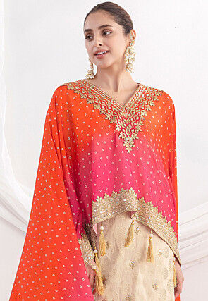 Embroidered Viscose Silk Pakistani Suit in Light Beige