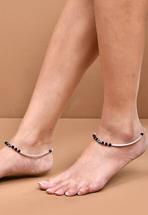 Evil Eye Beaded Adjustable Anklet Pair