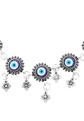 Evil Eye Beaded Adjustable Anklet Pair