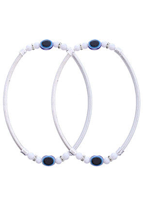 Evil Eye Beaded Anklet Pair