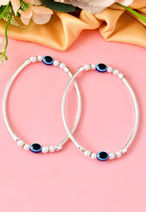 Evil Eye Beaded Anklet Pair