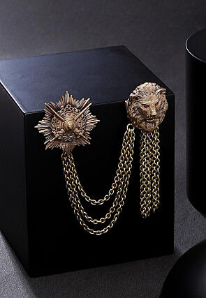 Fighter Lion Metallic Brooch