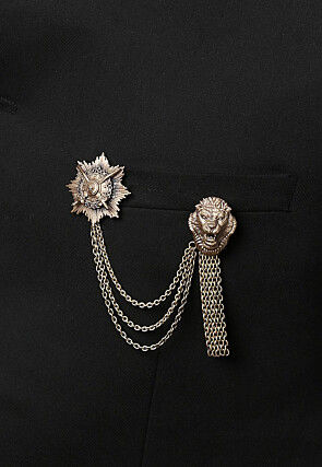 Fighter Lion Metallic Brooch