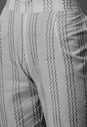 Floral Printed Cotton Pakistani Suit in Light Blue