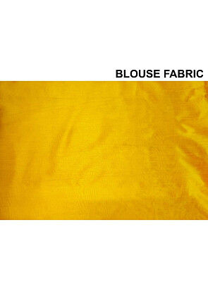 Foil Printed Art Silk Saree in Mustard