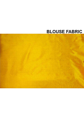 Foil Printed Art Silk Saree in Mustard