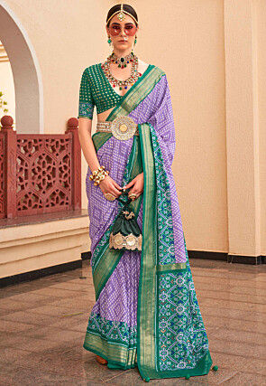 Green saree with purple blouse | Saree blouse patterns, Designer saree  blouse patterns, Saree blouse designs latest