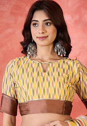 Foil Printed Chiffon Saree in Multicolor