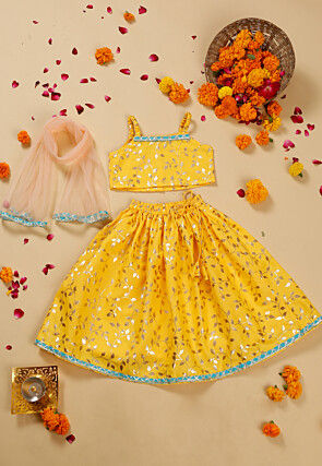 Buy FELIZ THE DESIGNER STUDIO Girls Yellow Tapeta Silk and Cotton Lehenga  Choli Online at Best Prices in India - JioMart.