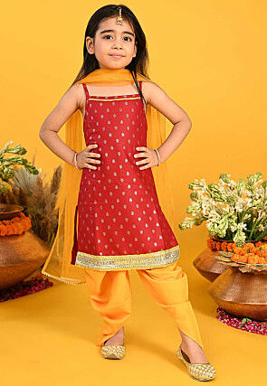 Maroon SS006 Kids Girls Sharara Suit, 7 Years at Rs 570/set in Jaipur | ID:  2848960617088