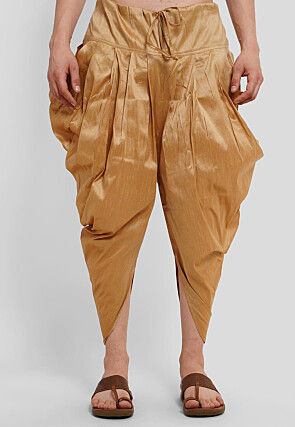 Foil Printed Dupion Silk Kurta Set in Maroon