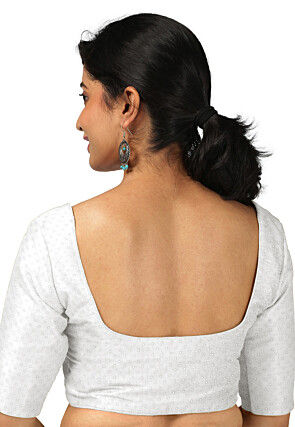 Foil Printed Georgette Blouse in White