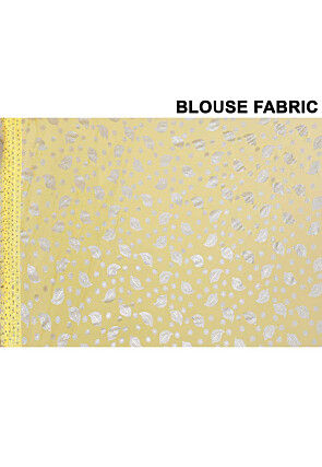 Foil Printed Georgette Saree in Yellow