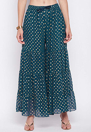 Georgette Indo-Western Palazzos For Women: Buy Online