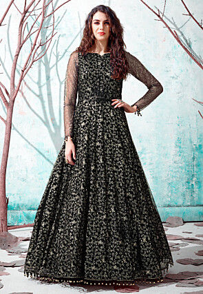 Embroidered Stylish Party Wear Gowns, Full Sleeves at Rs 1495 in Surat