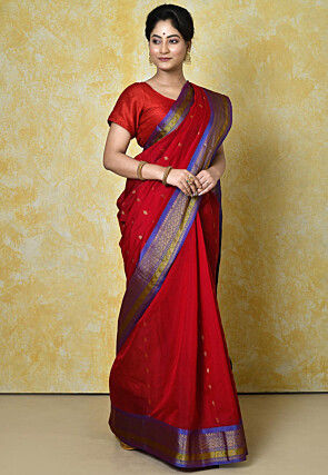 Gadwal Handloom Saree in Red