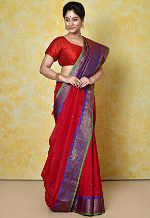 Gadwal Handloom Saree in Red