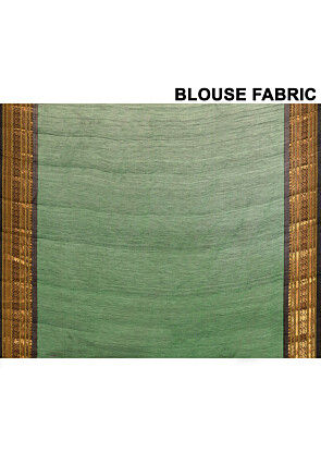 Gadwal Pure Silk Cotton Handloom Saree in Green