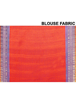 Gadwal Pure Silk Cotton Handloom Saree in Orange
