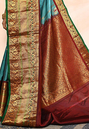 Gadwal Pure Silk Handloom Saree in Blue