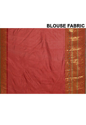 Gadwal Pure Silk Handloom Saree in Orange