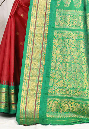 Gadwal Pure Silk Handloom Saree in Red