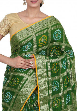 Gharchola Art Silk Saree in Green