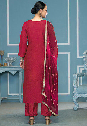 Gharchola Cotton Pakistani Suit in Pink